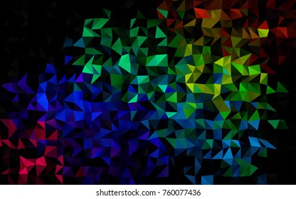 Dark Multicolor, Rainbow vector abstract mosaic template. Colorful abstract illustration with gradient. Brand-new style for your business design.