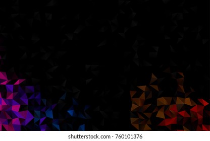 Dark Multicolor, Rainbow vector abstract polygonal background. A vague abstract illustration with gradient. The template can be used as a background for cell phones.