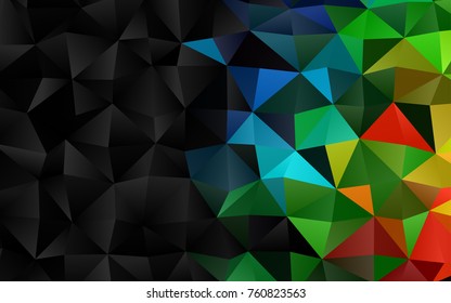 Dark Multicolor, Rainbow vector abstract mosaic template. Modern geometrical abstract illustration with gradient. The best triangular design for your business.