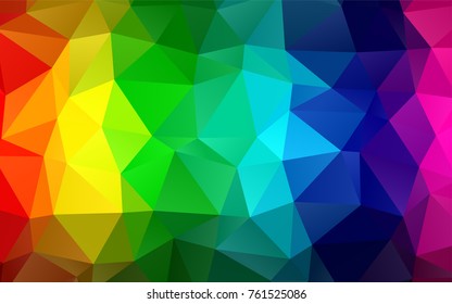 Dark Multicolor, Rainbow vector abstract polygonal pattern. A sample with polygonal shapes. The textured pattern can be used for background.