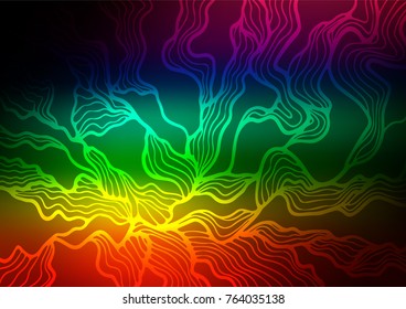 Dark Multicolor, Rainbow vector abstract doodle texture. Ethnic elegant natural pattern with gradient. A completely new design for your business.
