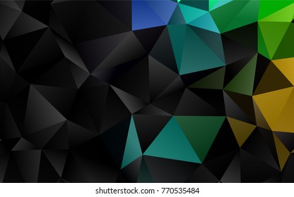 Dark Multicolor, Rainbow vector abstract mosaic background. Creative illustration in halftone style with gradient. The elegant pattern can be used as part of a brand book.
