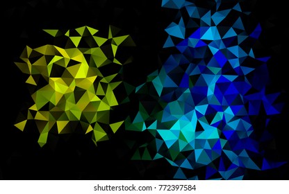 Dark Multicolor, Rainbow vector abstract mosaic template. Colorful abstract illustration with gradient. The best triangular design for your business.