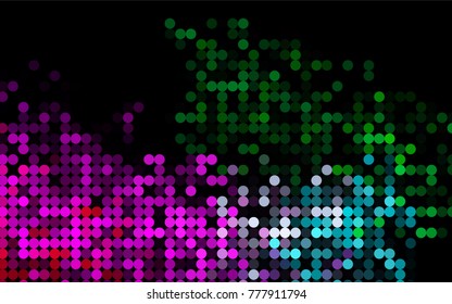 Dark Multicolor, Rainbow vector abstract pattern with circles. Geometry template for your business design. Background with colored spheres.