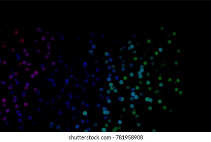 Dark Multicolor, Rainbow vector abstract pattern with circles. Geometry template for your business design. Background with colored spheres.