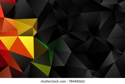 Dark Multicolor, Rainbow vector abstract mosaic template. Geometric illustration in Origami style with gradient.  A new texture for your design.