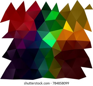 Dark Multicolor, Rainbow vector abstract polygonal template. Creative geometric illustration in Origami style with gradient. Brand-new style for your business design.