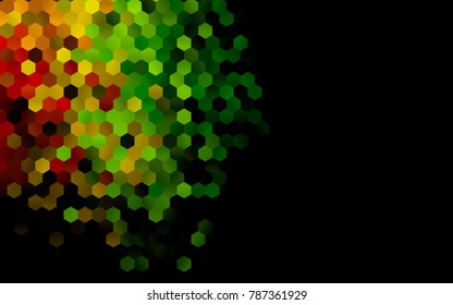 Dark Multicolor, Rainbow vector abstract textured polygonal background. Brand-new blurry hexagonal design. Pattern can be used for background.