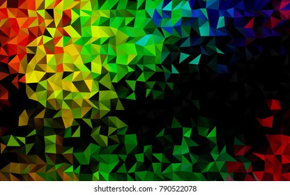 Dark Multicolor, Rainbow vector abstract mosaic background. Shining colored illustration in a brand-new style. A completely new design for your business.