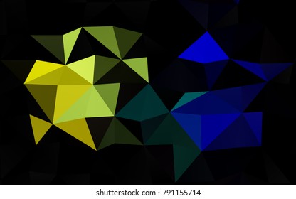 Dark Multicolor, Rainbow vector abstract polygonal background. Colorful illustration in abstract style with gradient. The textured pattern can be used for background.