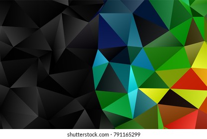 Dark Multicolor, Rainbow vector abstract polygonal background. Brand-new colored illustration in blurry style with gradient. The polygonal design can be used for your web site.