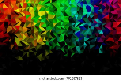 Dark Multicolor, Rainbow vector abstract polygonal background. Brand-new colored illustration in blurry style with gradient. The polygonal design can be used for your web site.