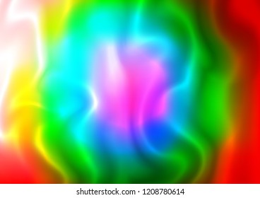 Dark Multicolor, Rainbow vector backdrop with bent lines. Blurred geometric sample with gradient bubbles.  Pattern for your business design.