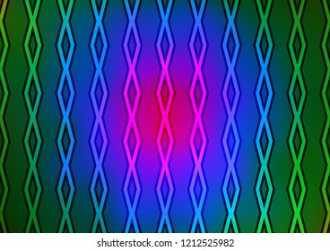 Dark Multicolor, Rainbow vector backdrop with lines, cubes. Colorful illustration with lines, cubes on abstract template. Backdrop for TV commercials.