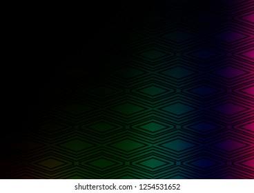 Dark Multicolor, Rainbow vector backdrop with lines, cubes. Colorful decorative design in simple style with lines, rhombuses. Pattern for websites, landing pages.
