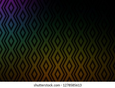 Dark Multicolor, Rainbow vector backdrop with lines, cubes. Shining colorful illustration with lines, rectangles. Smart design for your business advert.