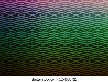 Dark Multicolor, Rainbow vector backdrop with lines, cubes. Colorful decorative design in simple style with lines, rhombuses. Pattern for websites, landing pages.