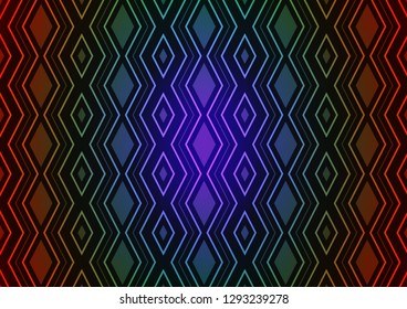 Dark Multicolor, Rainbow vector backdrop with lines, cubes. Modern geometric abstract illustration with lines, squares. Backdrop for TV commercials.