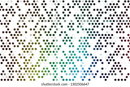 Dark Multicolor, Rainbow vector backdrop with hexagons. Abstract illustration with colorful hexagons. Beautiful design for your business advert.