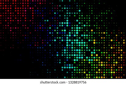 Dark Multicolor, Rainbow vector backdrop with dots. Illustration with set of shining colorful abstract circles. Pattern for ads, leaflets.