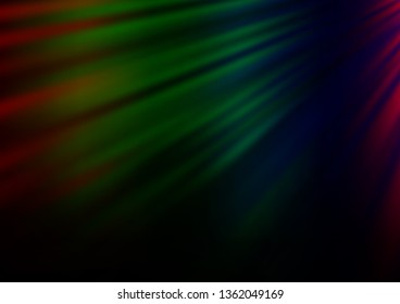 Dark Multicolor, Rainbow vector backdrop with long lines. Blurred decorative design in simple style with lines. Pattern for business booklets, leaflets.