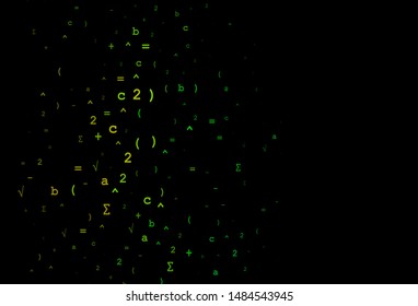 Dark Multicolor, Rainbow vector backdrop with algebra elements. Blurred design in simple style with collection of numerals. Template for cell phone backgrounds.