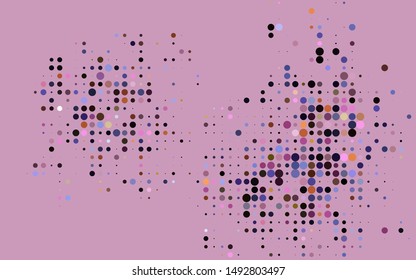 Dark Multicolor, Rainbow vector backdrop with dots. Beautiful colored illustration with blurred circles in nature style. Pattern for beautiful websites.