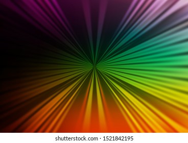 Dark Multicolor, Rainbow vector backdrop with long lines. Shining colored illustration with narrow lines. Pattern for business booklets, leaflets.