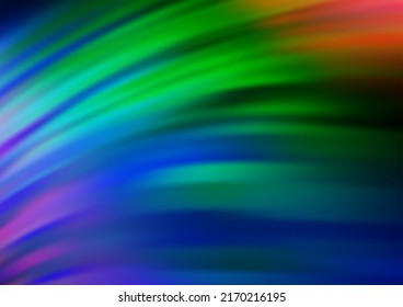 Dark Multicolor, Rainbow vector backdrop with bent lines. Shining crooked illustration in marble style. Marble style for your business design.