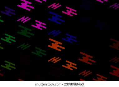 Dark Multicolor, Rainbow vector backdrop with long lines. Blurred decorative design in simple style with lines. Pattern for websites, landing pages.