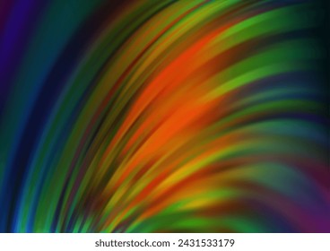 Dark Multicolor, Rainbow vector backdrop with bent lines. A completely new color illustration in marble style. A new texture for your  ad, booklets, leaflets.