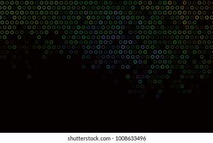 Dark Multicolor, Rainbow vector  background with dots. Glitter abstract illustration with blurred drops of rain. New design for ad, poster, banner of your website.
