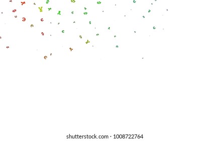 Dark Multicolor, Rainbow vector background with Euro, Dollar, Yen. Modern abstract illustration with symbols of money. Best design for your ad, poster, banner of money.