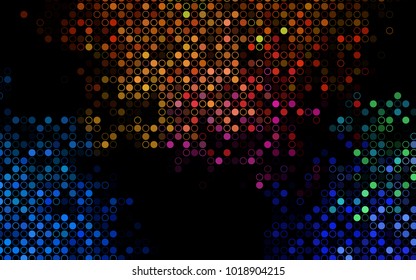 Dark Multicolor, Rainbow vector  background with bubbles. Illustration with set of shining colorful abstract circles. The pattern can be used for aqua ad, booklets.