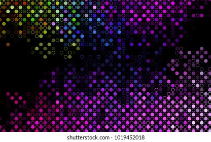 Dark Multicolor, Rainbow vector  background with dots. Abstract illustration with colored bubbles in nature style. New design for ad, poster, banner of your website.