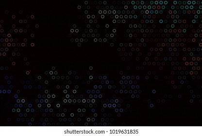 Dark Multicolor, Rainbow vector  background with bubbles. Modern abstract illustration with colorful water drops. The pattern can be used for beautiful websites.