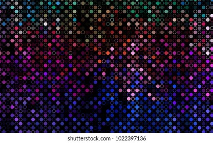 Dark Multicolor, Rainbow vector  background with dots. Illustration with set of shining colorful abstract circles. Completely new template for your brand book.