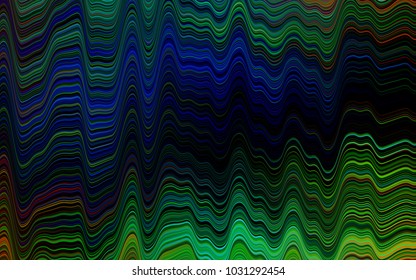 Dark Multicolor, Rainbow vector background with liquid shapes. Glitter abstract illustration with wry lines. New composition for your brand book.