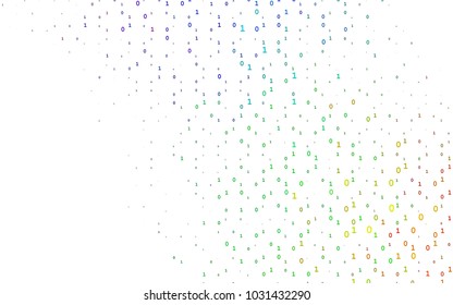 Dark Multicolor, Rainbow vector background with signs of numerals. Colored mathematic signs with gradient on white background. The pattern can be used for school, grammar websites.