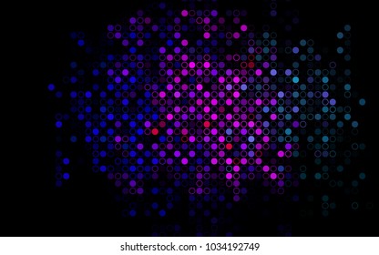 Dark Multicolor, Rainbow vector  background with bubbles. Illustration with set of shining colorful abstract circles. Pattern can be used as texture of water, rain drops.