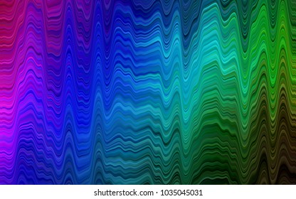 Dark Multicolor, Rainbow vector background with bent ribbons. Geometric illustration in marble style with gradient.  The elegant pattern for brand book.