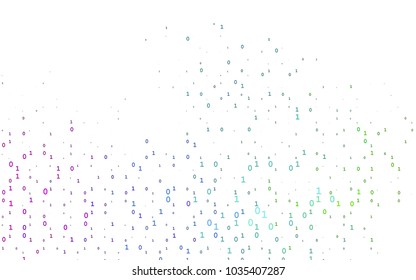 Dark Multicolor, Rainbow vector background with signs of numerals. Colored mathematic signs with gradient on white background. Best design for your ad, poster, banner of math college.