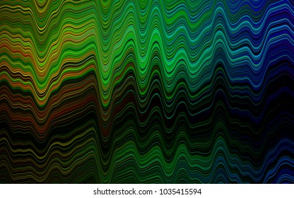 Dark Multicolor, Rainbow vector background with bent lines. Geometric illustration in marble style with gradient.  The best blurred design for your business.