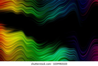 Dark Multicolor, Rainbow vector background with bent ribbons. Geometric illustration in marble style with gradient.  Marble design for your web site.