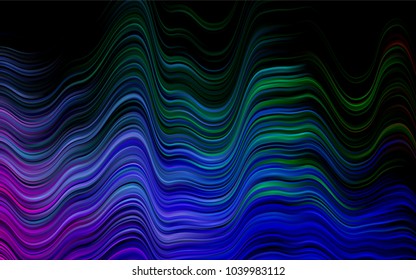 Dark Multicolor, Rainbow vector background with liquid shapes. A vague circumflex abstract illustration with gradient. Textured wave pattern for backgrounds.