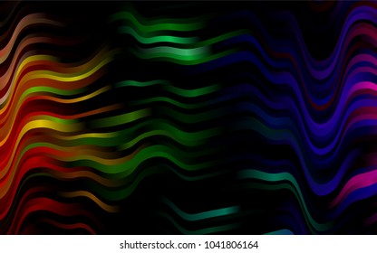 Dark Multicolor, Rainbow vector background with bubble shapes. Shining illustration, which consist of blurred lines, circles. Pattern for your business design.