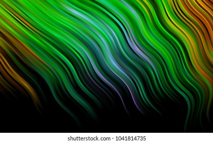 Dark Multicolor, Rainbow vector background with curved circles. Creative geometric illustration in marble style with gradient. The template for cell phone backgrounds.