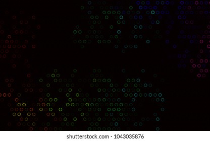 Dark Multicolor, Rainbow vector  background with dots. Blurred bubbles on abstract background with colorful gradient. The pattern can be used for aqua ad, booklets.
