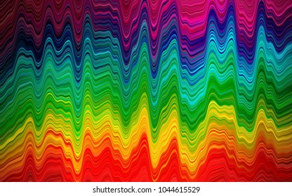 Dark Multicolor, Rainbow vector background with abstract lines. Colorful illustration in abstract marble style with gradient. The template for cell phone backgrounds.