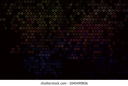 Dark Multicolor, Rainbow vector  background with bubbles. Modern abstract illustration with colorful water drops. Beautiful design for your business natural advert.